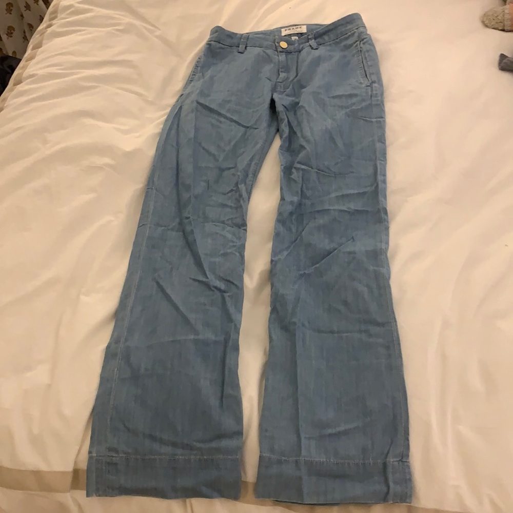 Frame jeans light wash wide leg size 23